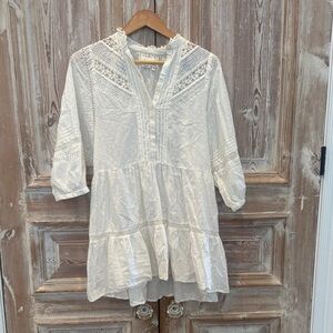 Anthropologie Ivory Lace Dress